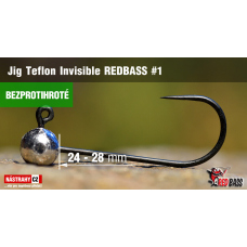 Bezprotihrotá jigová hlavička Teflon Invisible REDBASS # 1, 5 ks