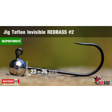 Bezprotihrotá jigová hlavička Teflon Invisible REDBASS # 2, 5 ks