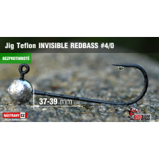 Bezprotihrotá jigová hlavička Teflon Invisible REDBASS # 4/0, 5 ks