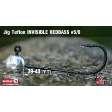 Jigová hlavička Teflon Invisible REDBASS #5/0, 43 mm