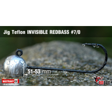 Jigová hlavička Teflon Invisible REDBASS #7/0, 53 mm