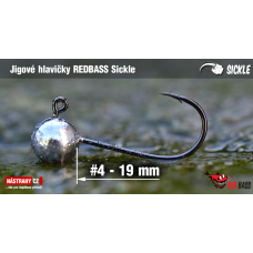 Jigová hlavička REDBASS Sickle #4 - 19 mm