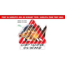 Rybářská samolepka Carp Hunter on Board