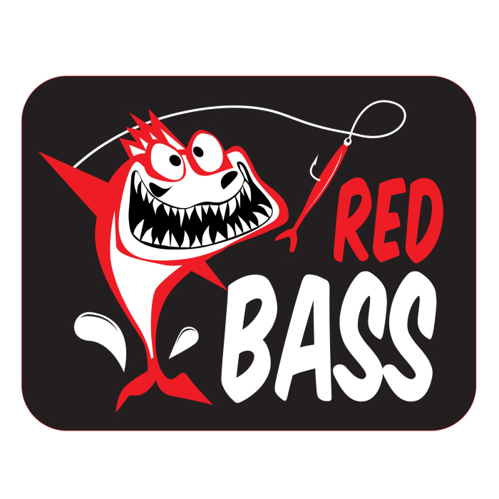 Rybářská samolepka REDBASS BLACK Rybářská samolepka REDBASS BLACK