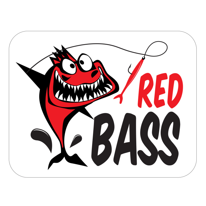 Rybářská samolepka REDBASS WHITE Rybářská samolepka REDBASS WHITE